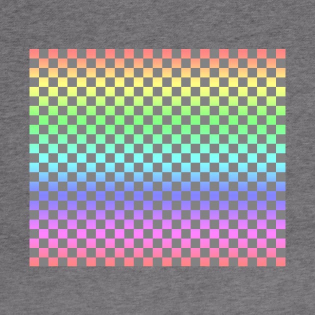 Gray Checkered Rainbow Ombre Pattern by saradaboru